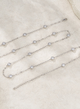 莫桑石拼接项链小众流苏锁骨链