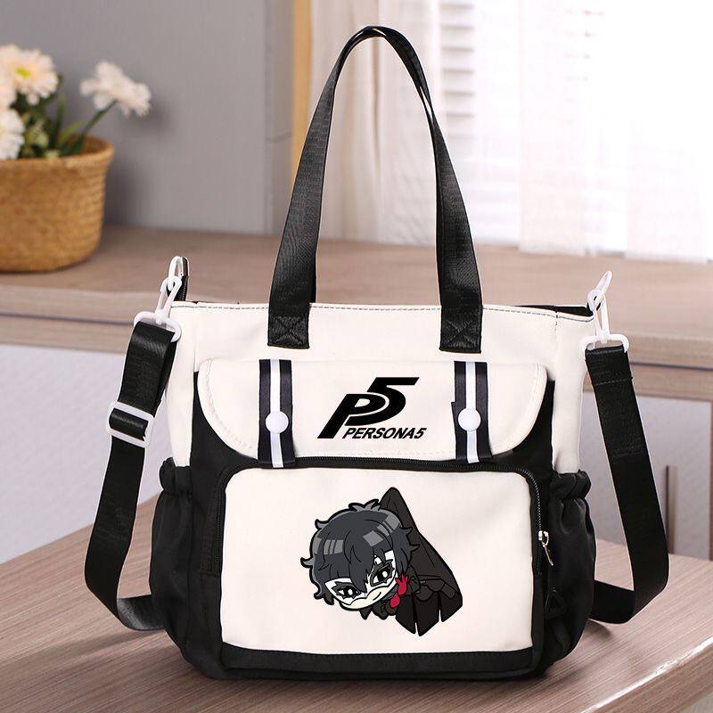 女神异闻录P5动漫周边单肩斜挎包男女初中小学生大容量卡通补习包 - 图3