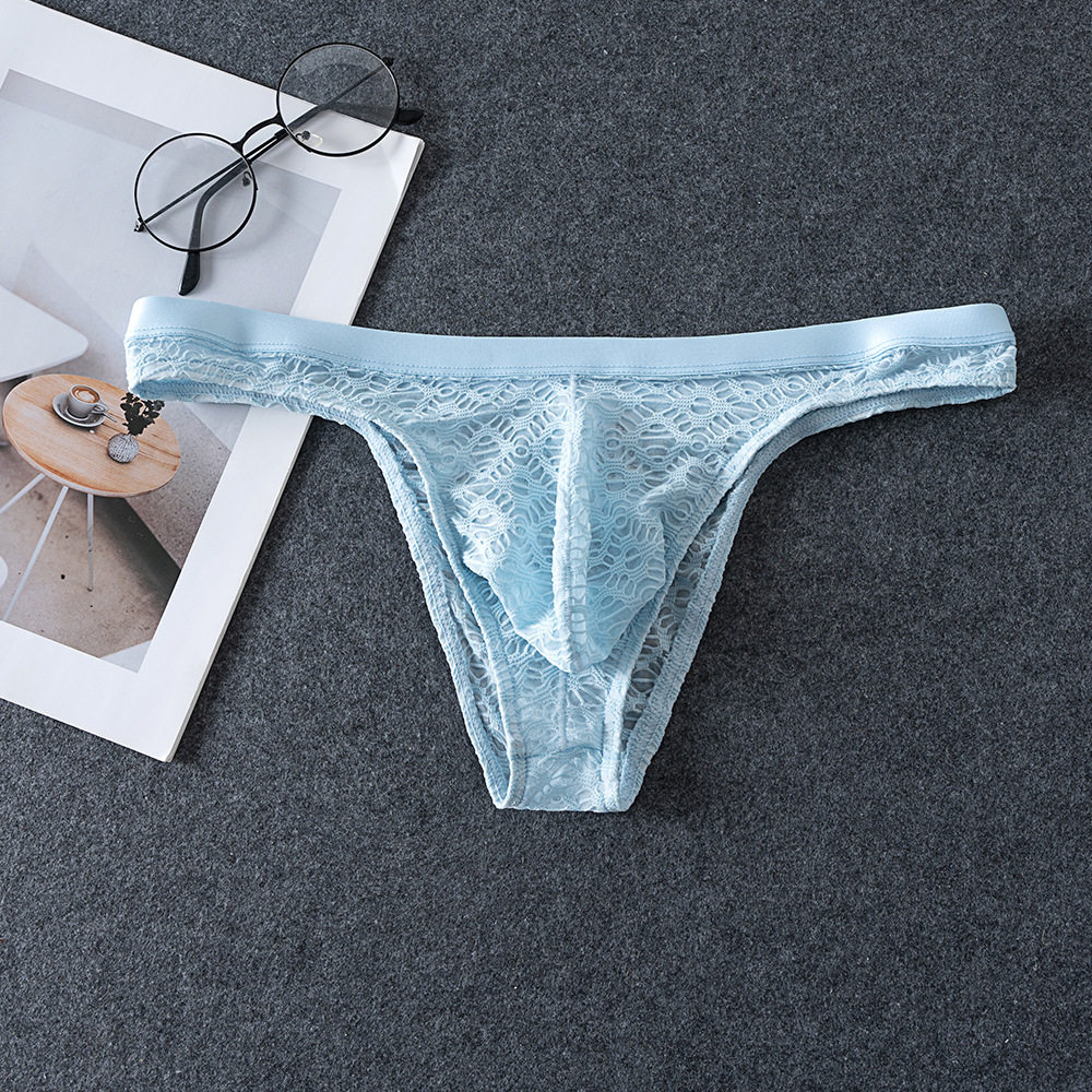 男士时尚蕾丝三角比基尼性感纯色透明小内裤,淘宝优惠券,粉丝福利购,淘宝优惠卷