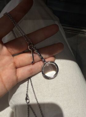 钛钢链放大镜钥匙项链博主款小众设计高级感个性ins长款毛衣链女