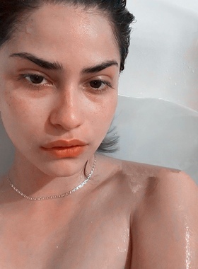 欧美ins风光面黄铜宽版链条项链气质锁骨链choker