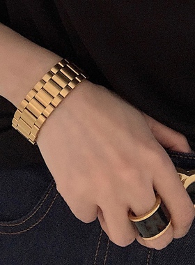 重工高级质感钛钢不掉色日常穿搭配饰夏季新款个性百搭手表链手链