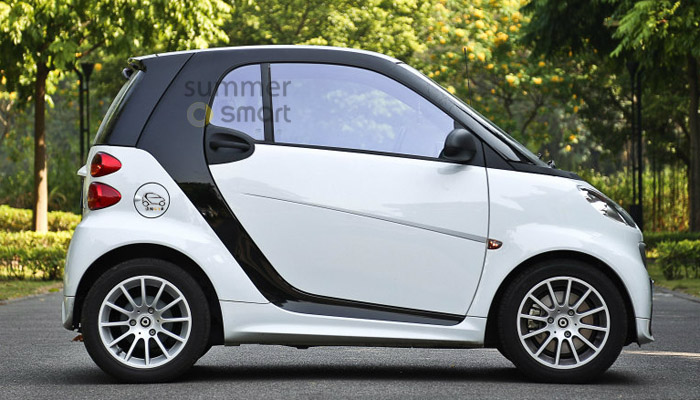 适用于09-19款Smart汽车车身装饰贴纸反光油箱盖加油提示车贴-图0