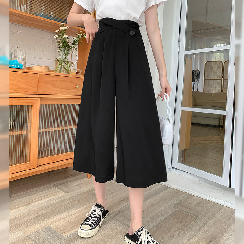 毛菇小象七分阔腿裤女2020夏休闲裤 毛菇小象休闲裤