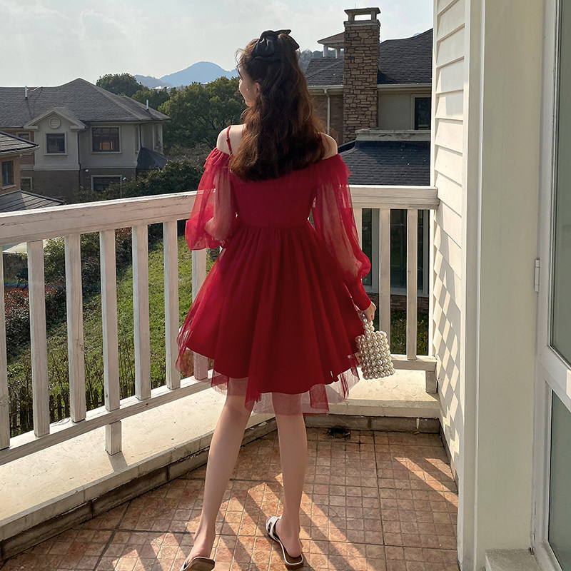 毛菇小象超仙气质连衣裙女2020蓬裙 毛菇小象连衣裙