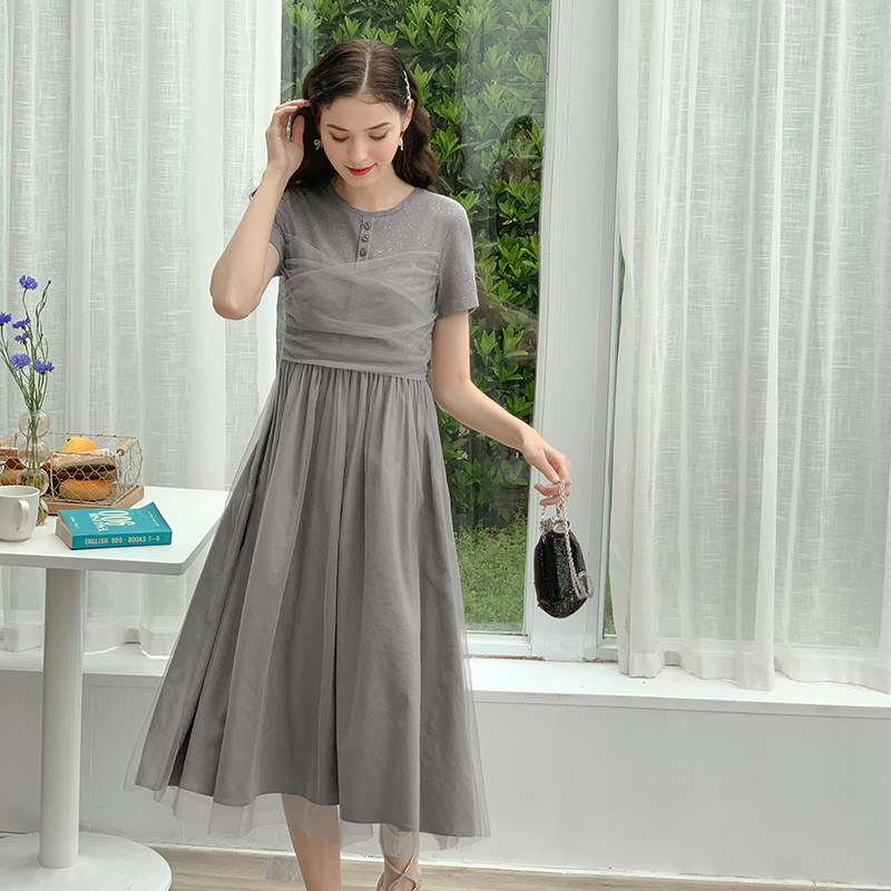 毛菇小象气质2020年新款女夏连衣裙 毛菇小象连衣裙