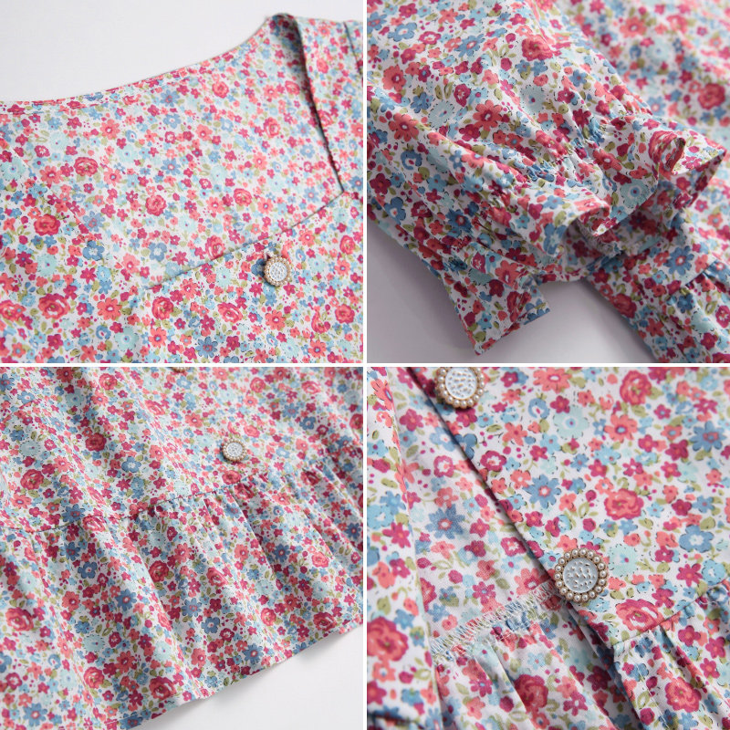 毛菇小象方领泡泡袖2020新法式衬衫 毛菇小象衬衫