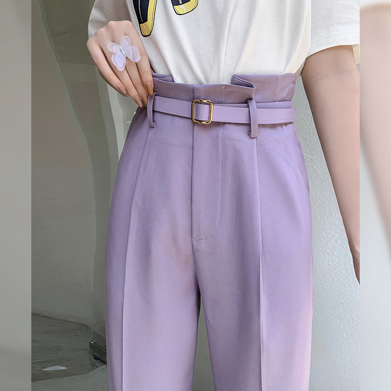 毛菇小象2020夏季新款高腰休闲裤 毛菇小象休闲裤