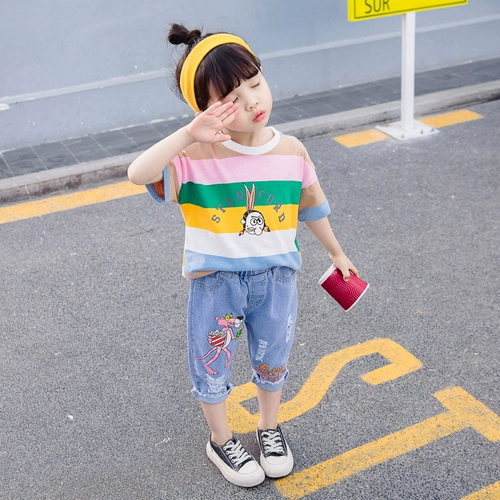 Детская летняя одежда, летний комплект, 2020, в западном стиле, в корейском стиле