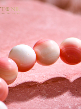 天然胭脂螺女王贝手串粉贝珍珠手链小众粉色贝壳单圈圆珠女普琳丝