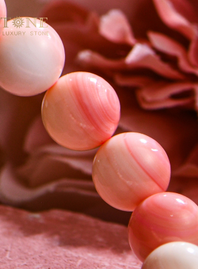 普琳丝胭脂螺女王贝天然水晶手串粉色贝壳珍珠手链女款新中式配饰