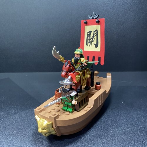 迪库三国小侠珍关羽单刀赴会收藏版积木人仔拼装玩具国潮新品 - 图1