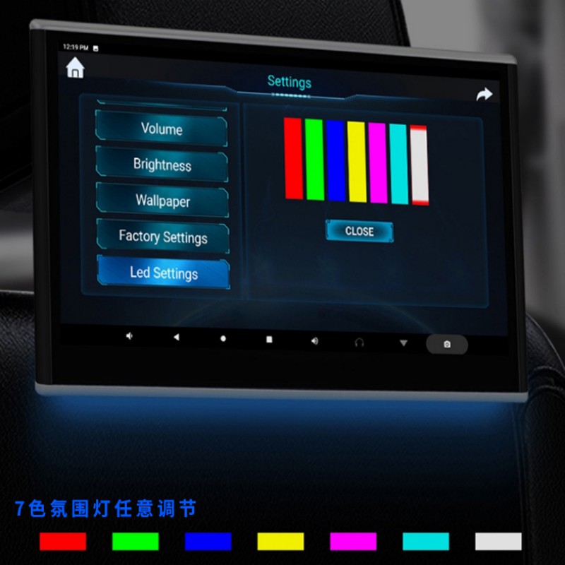 汽车高清电视显示器车载头枕后排娱乐屏后座外挂安卓系统手机投屏-图1