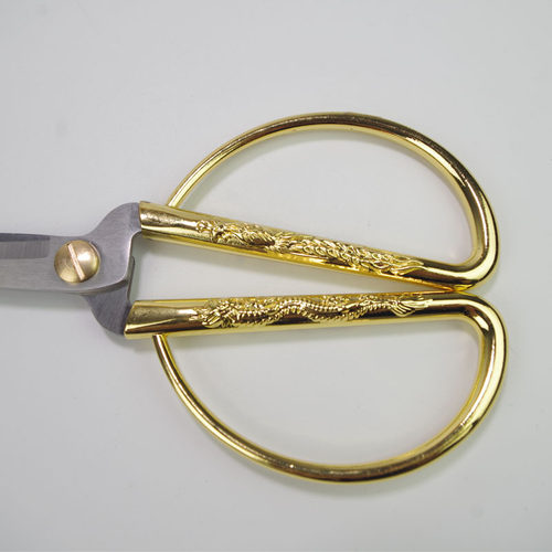 不锈钢剪纸剪线头专用尖头剪刀小号迷你龙凤金剪刀剪彩开业家用剪 - 图3