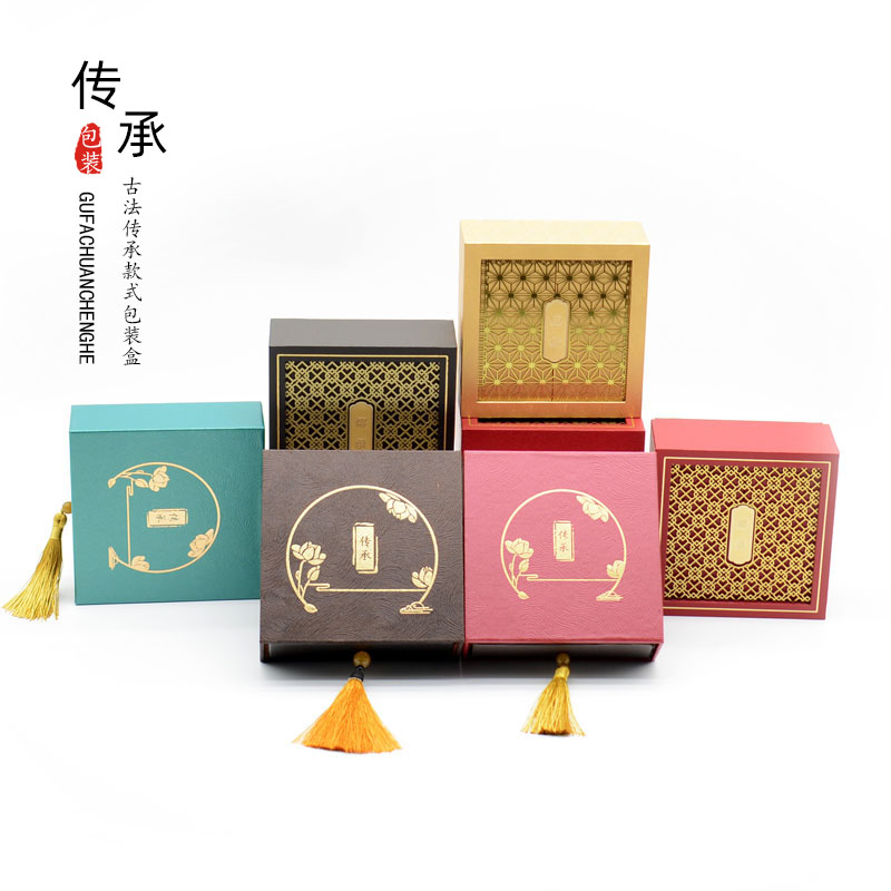 珠宝首饰盒古法传承手串金手镯盒翡翠玉器文玩流苏抽屉收纳礼物盒 - 图2