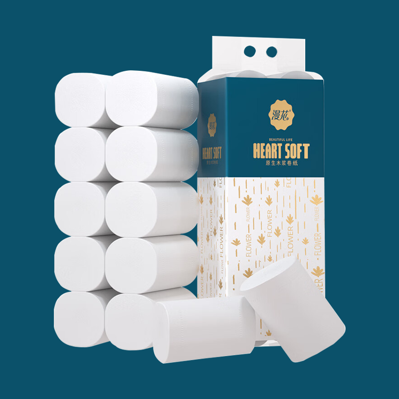 漫花无芯卷纸100g/卷*24卷家用宿舍厨房厕所实惠柔软大卷,淘宝优惠券,粉丝福利购,淘宝优惠卷