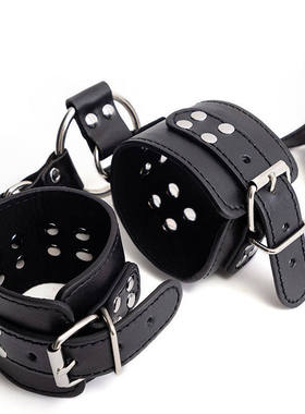 反背手铐皮革通用脚镣一体情侣互动少女脚环男生皮质绑脚链脚拷