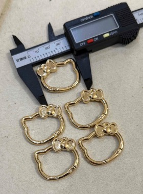【5个装】划算千汇Kt猫头合金开口弹簧圈diy手机链钥匙扣挂扣配件