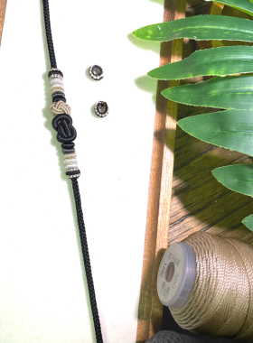 手绳材料包纯手工编织元宝结手绳黑白色搭配精致大气美观