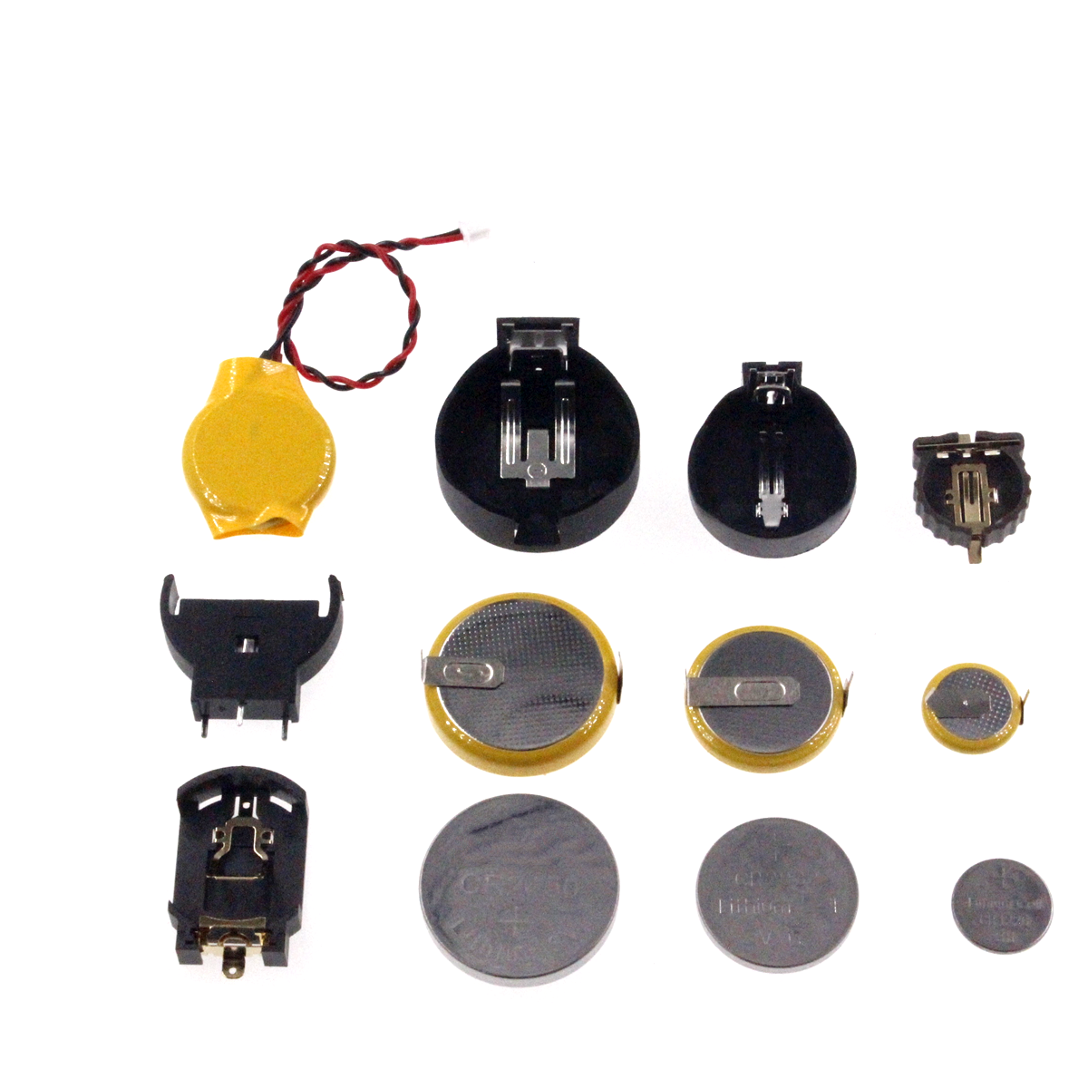 5只 CR1220 CR2032 CR2450 LR44 纽扣电池 3V 纽扣电池座 带焊脚 - 图0