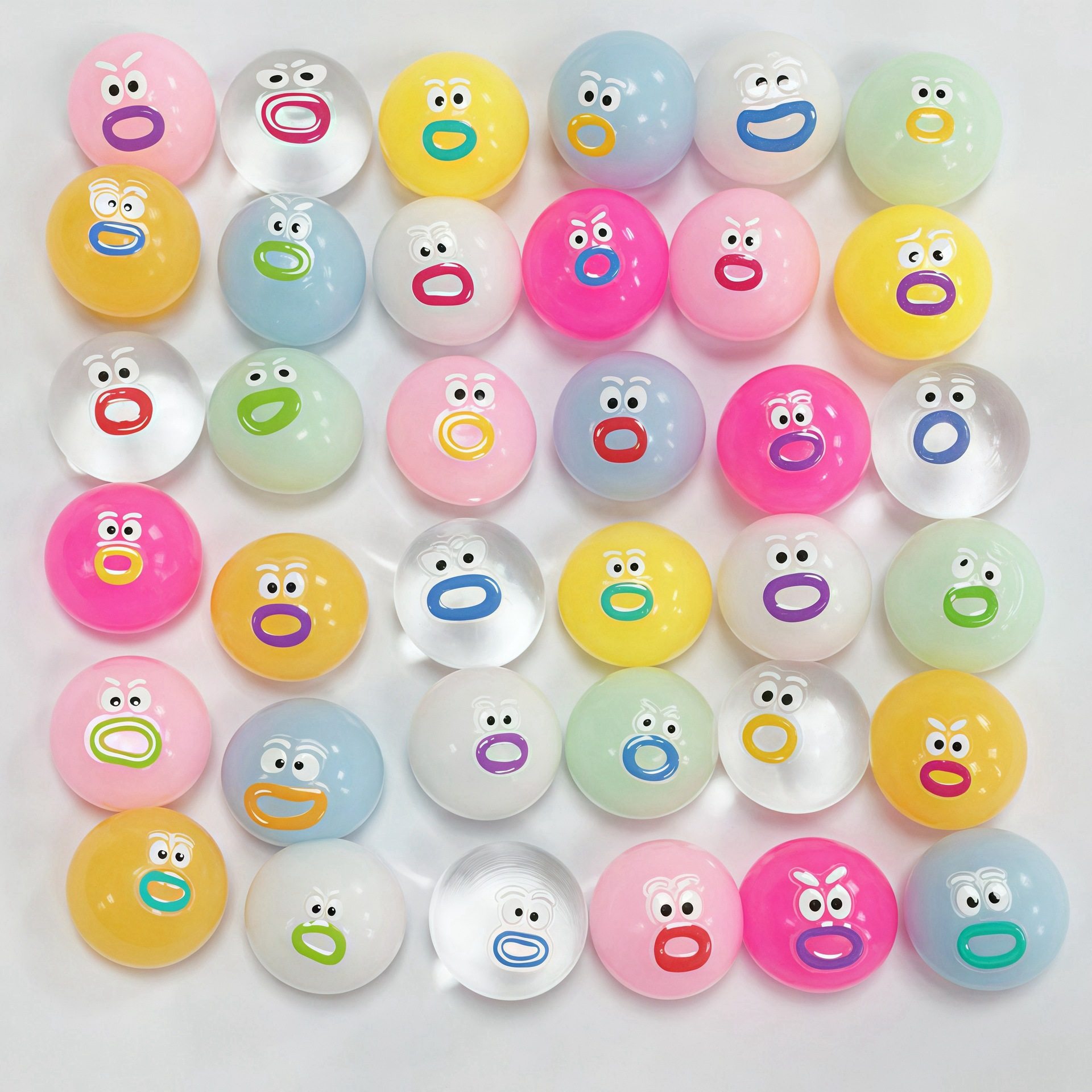 彩色表情包小鼻嘎卡通软胶捏捏乐透明烂泥手感女解压发泄球小玩具,淘宝优惠券,粉丝福利购,淘宝优惠卷