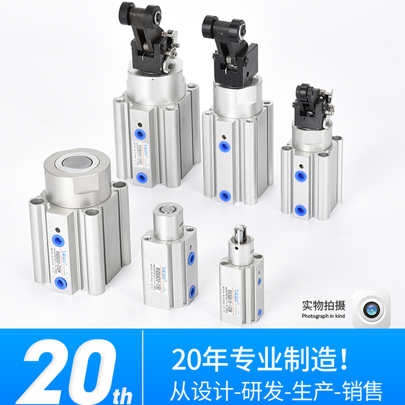 TJCQD阻挡气缸RSDQB12-10RSDQA12-10DR/B/T/DK/L流水线限位器缓冲 - 图1