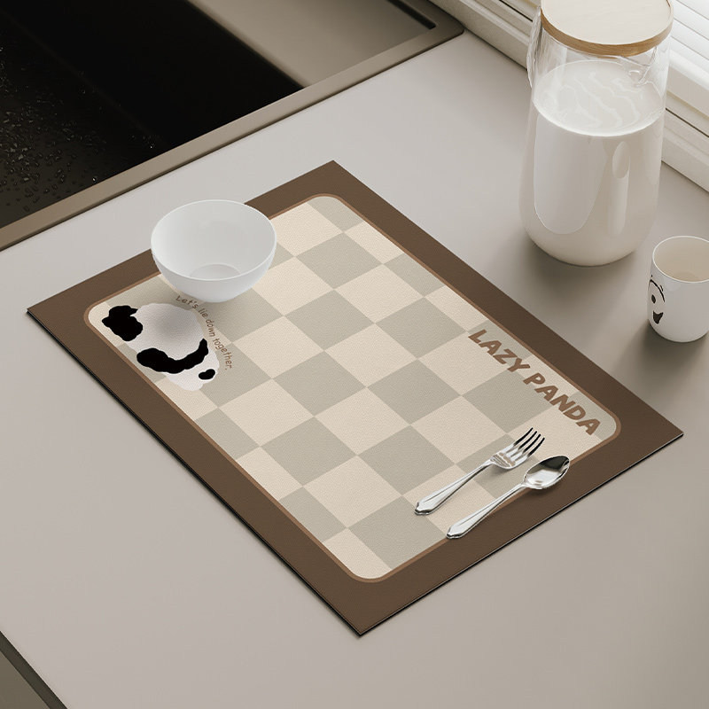 Cute Panda Kitchen Diatom Mud Draining Mat