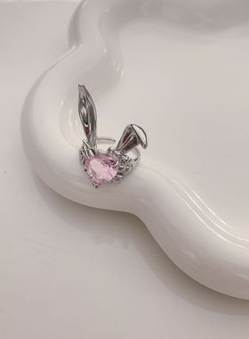 爱丽丝系列少女折耳兔爱心戒指