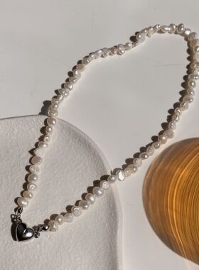 天然爱心珍珠项链女轻奢小众设计