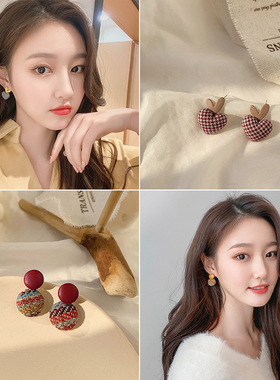 s925银针百搭碎花几何女适合冬天