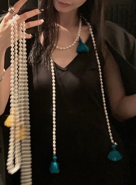 区区欧阳仿珍珠流苏项链小香设计