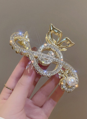 网红鲨鱼发夹音符珍珠抓夹女