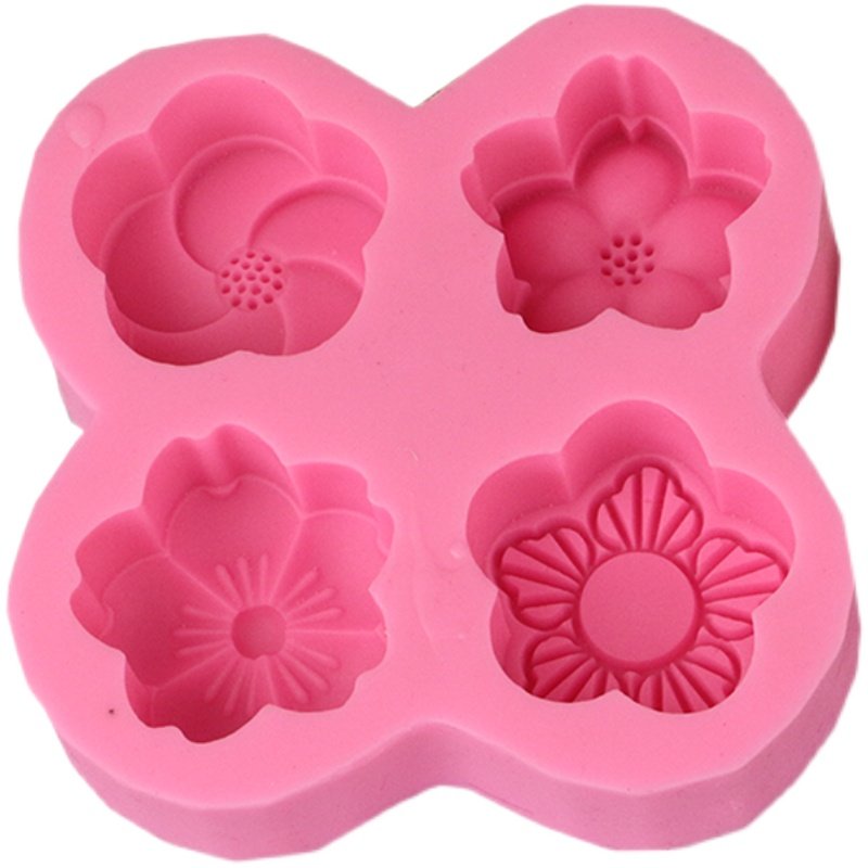 4连樱花手工皂模具花瓣花朵硅胶模具diy母乳奶香皂精油肥皂磨具,淘宝优惠券,粉丝福利购,淘宝优惠卷