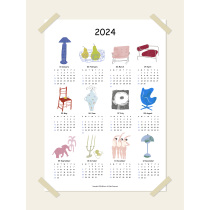 Auniv2024 calendar of original illustrations of the annual calendar of the calendar A3