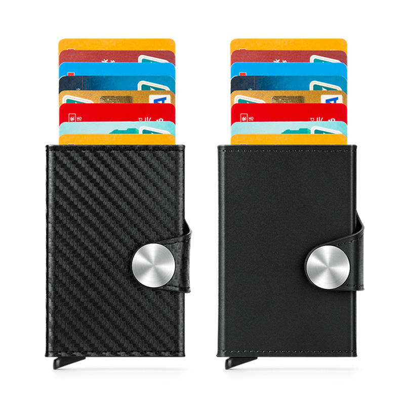 德国MODERN铝制电子NFC防盗刷卡盒 真皮卡包钱包便捷金属钱夹卡套 - 图1