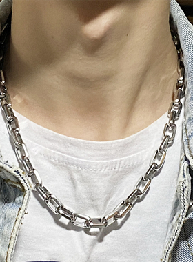 不掉色古巴ins银色粗链条新品