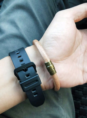 日系高桥牛皮复古风潮人刻字卡扣