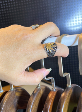 男士单人钛钢欧美刻字戒指