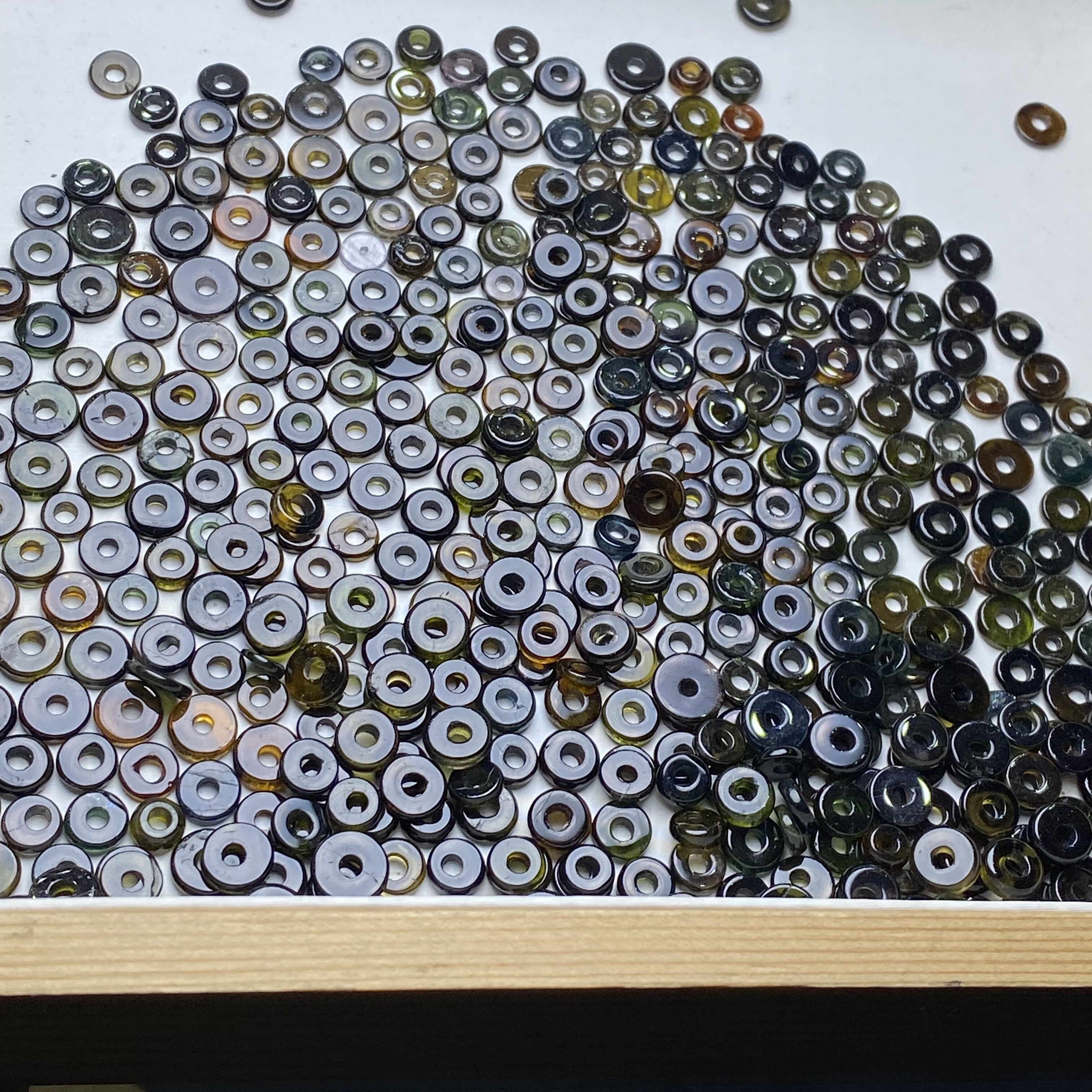 保真天然绿碧玺隔片直切水晶文玩蜜蜡手链项链垫片diy配件配饰品 - 图0