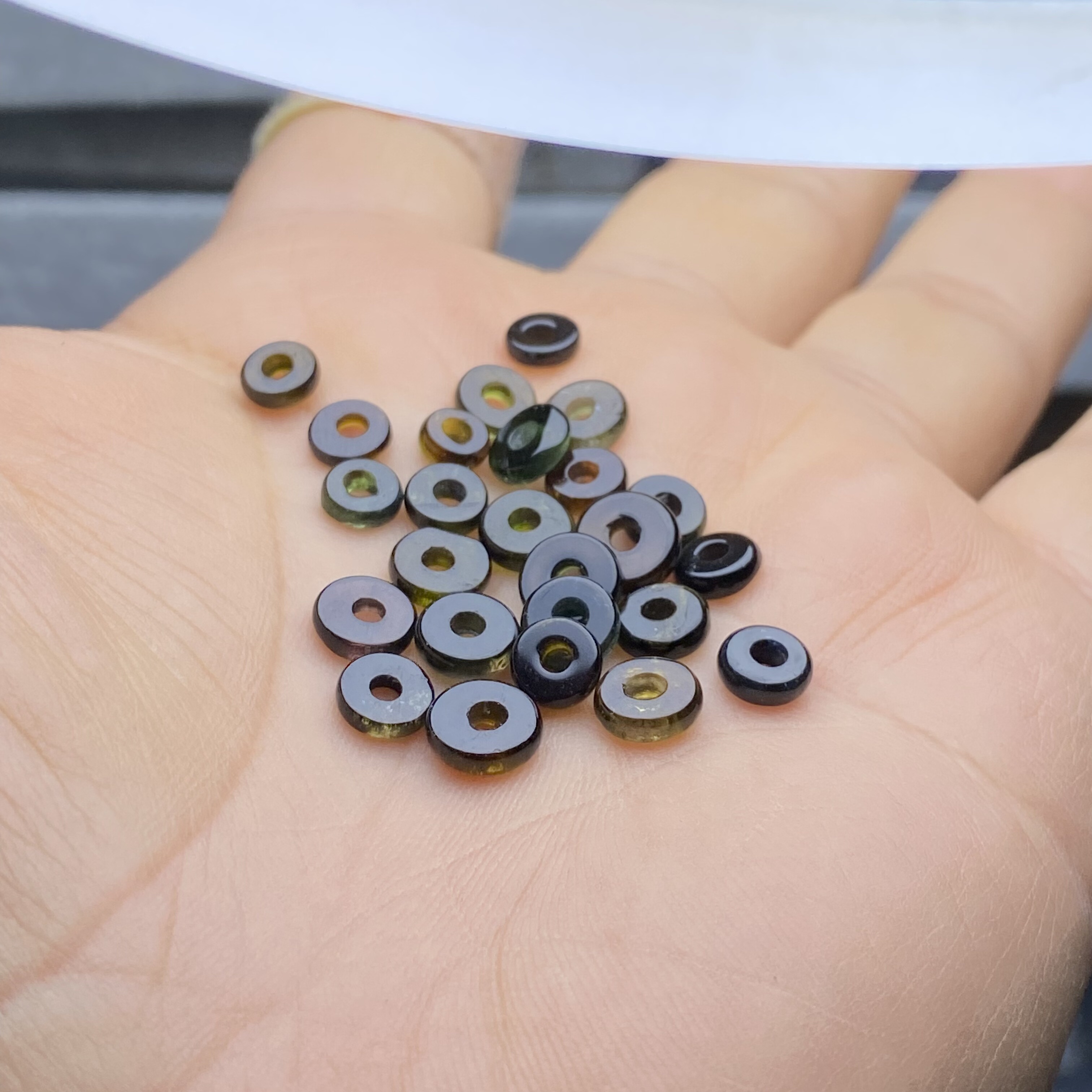 保真天然绿碧玺隔片直切水晶文玩蜜蜡手链项链垫片diy配件配饰品 - 图2