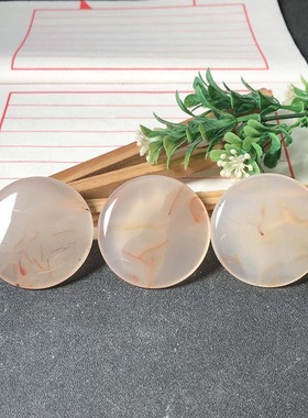 海洋玉髓4.5厘米圆牌玛瑙草花