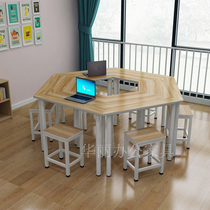 Five Sides Six-sided Combined Splicing Activity Tutoring Class Table And Chairs Primary And Middle School Students Creative Trapezoidal Meeting Table Negotiation Table