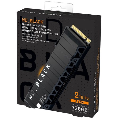 WD_BLACK西部数据SN850X 1TB 2TB SSD固态硬盘台式机RGB散热片PS5-图1