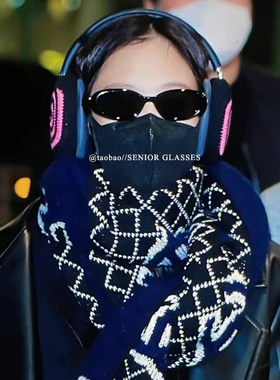 2025新jennie同款椭圆形小框墨镜女小脸网红高级感偏光太阳眼镜男