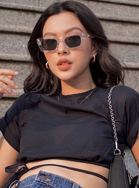 新品gm凹造型墨镜jennie1996复古穿搭方形显脸小防紫外线太阳镜