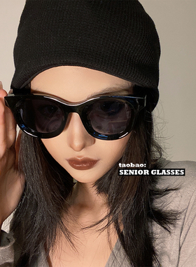 复古粗框圆形太阳镜防晒防强光