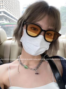 网红明星同款小脸黄色墨镜