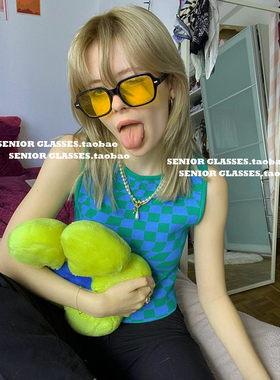 ins风方形显瘦防紫外线墨镜男女