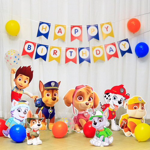 汪汪队KT板儿童生日百天满月周岁卡通拍照男孩女孩装饰布置气球 - 图2
