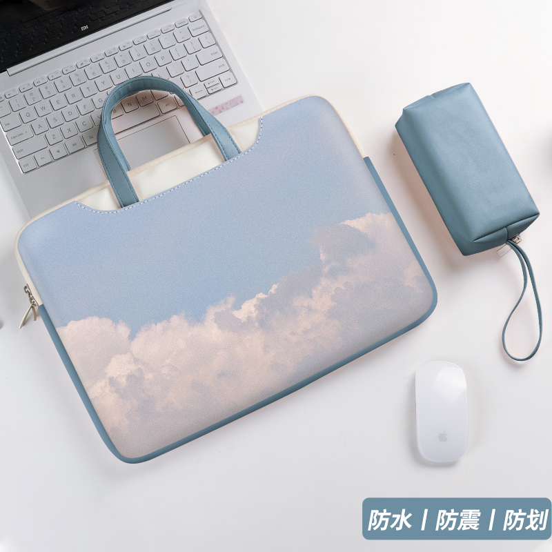 简约新款女士电脑包14寸手提包笔记本保护套适用苹果macbookair13联想pro14防震华为15点6寸通勤惠普16公文包 - 图2